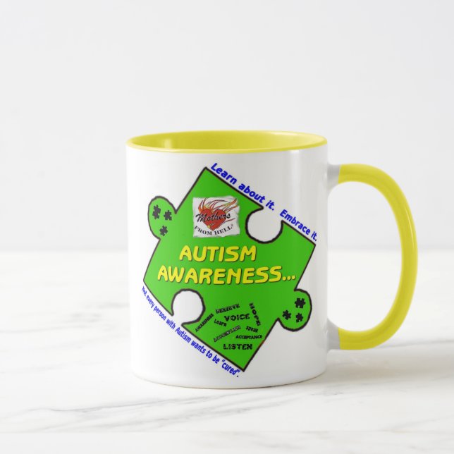 MFH2 MUG - LargeGreenPuzzlePieceBorderWords (Right)