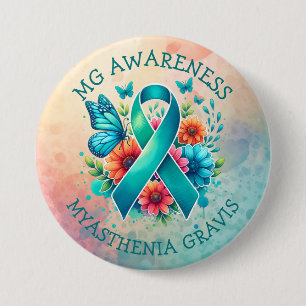 MG Awareness Myasthenia Gravis Ribbon 7.5 Cm Round Badge