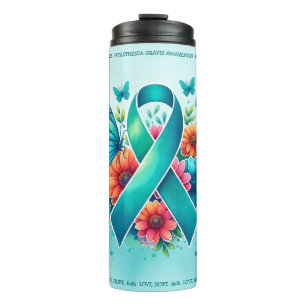 MG Awareness   Myasthenia Gravis Ribbon Thermal Tumbler