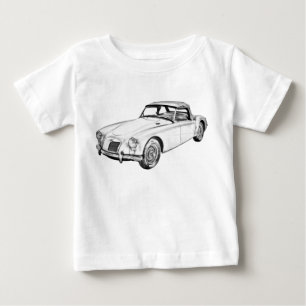 MG Convertible Sports Car Illustration Baby T-Shirt