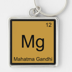 Mg - Mahatma Gandhi Funny Chemistry Element Symbol Key Ring