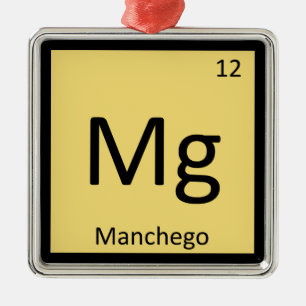 Mg - Manchego Cheese Chemistry Periodic Table Metal Tree Decoration