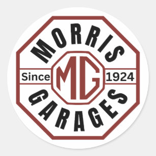 MG Morris Garages Classic Round Stickers