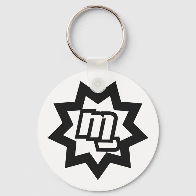 MG Symbol Keychain (B/W) (Front)