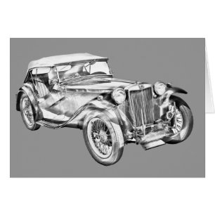 Mg Tc Antique sports Car Illustration