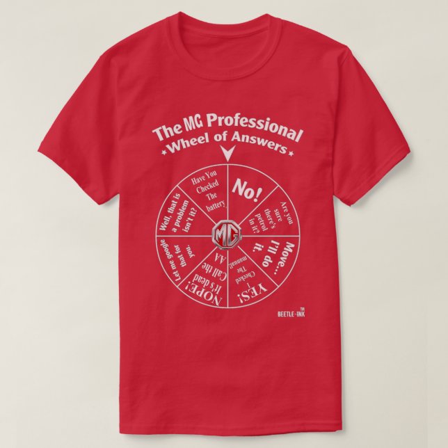 MG Wheel of answers T-Shirt (Design Front)