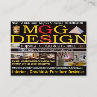 MGG DESIGN LLC CARD (MOJISOLA A GBADAMOSI OKUBULE