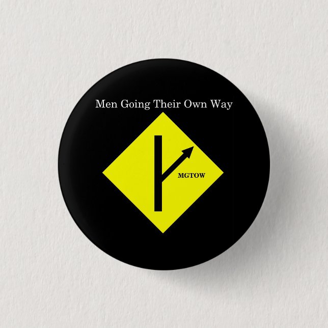 MGTOW Logo Button-Small-Black Background 3 Cm Round Badge (Front)