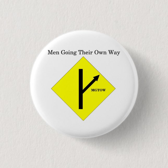 MGTOW Logo Button-Small-White Background 3 Cm Round Badge (Front)