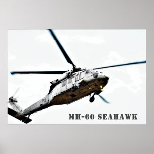 MH-60 Seahawk Military Helicopter Poster