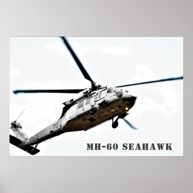 MH-60 Seahawk Military Helicopter Poster (Front)