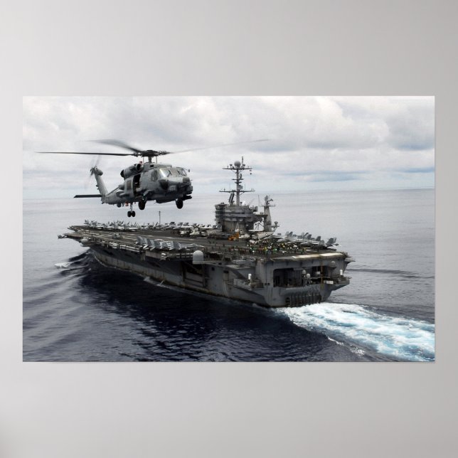 MH-60R Sea Hawk departs the USS John C Stennis Poster (Front)