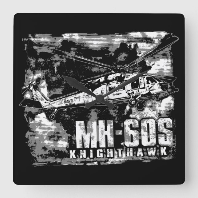 MH-60S Knighthawk Square Wall Clock (Front)