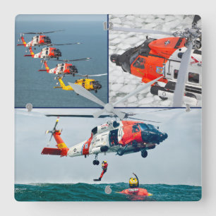 MH-60T JAYHAWK SQUARE WALL CLOCK