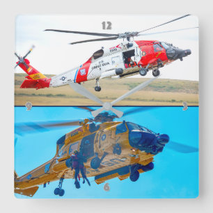 MH-60T JAYHAWK SQUARE WALL CLOCK