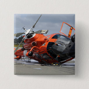 MH-65 Dolphin helicopter crashed at Arcata Airp 15 Cm Square Badge