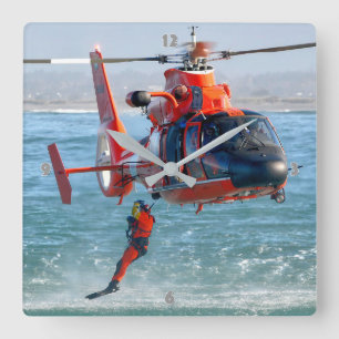 MH-65 DOLPHIN SQUARE WALL CLOCK