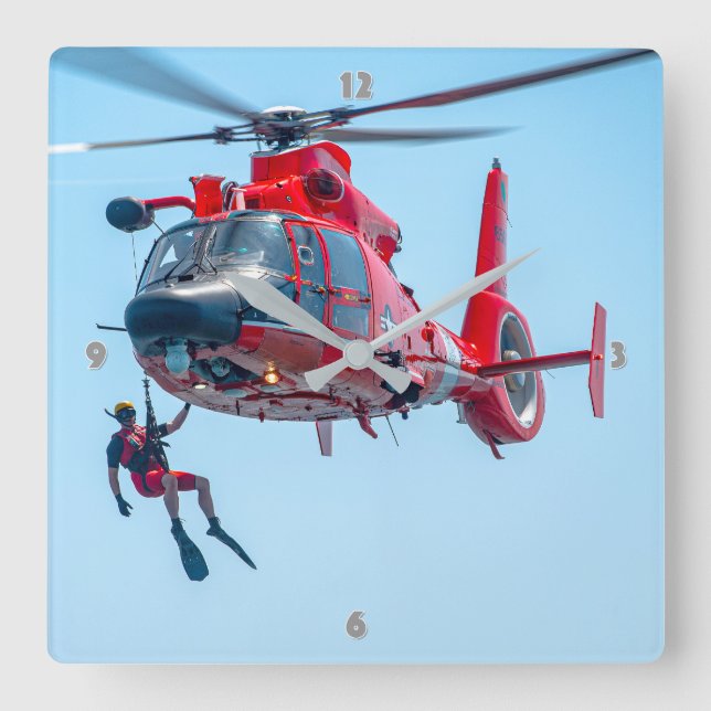 MH-65 DOLPHIN SQUARE WALL CLOCK (Front)