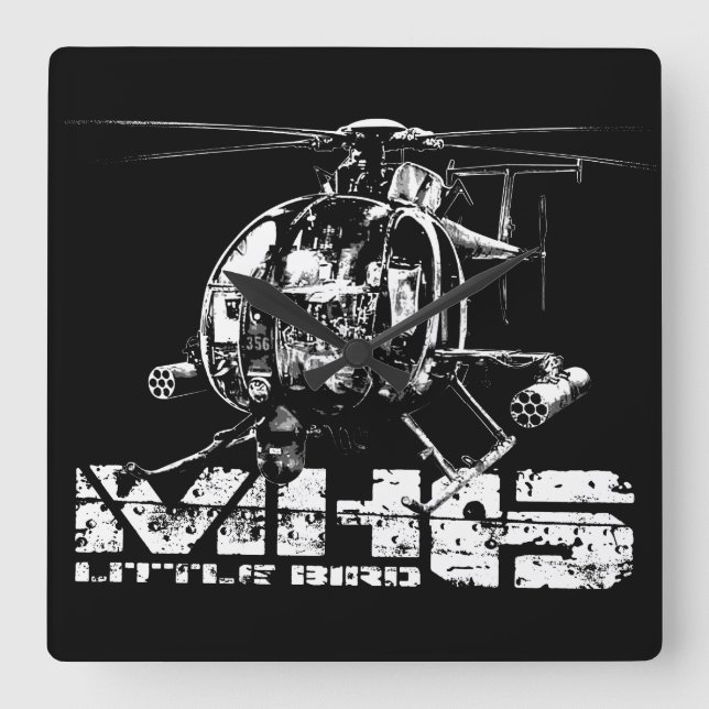 MH-6 Little Bird Square Wall Clock (Front)