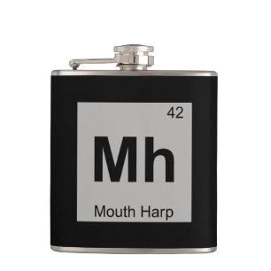 Mh - Mouth Harp Music Chemistry Periodic Table Hip Flask