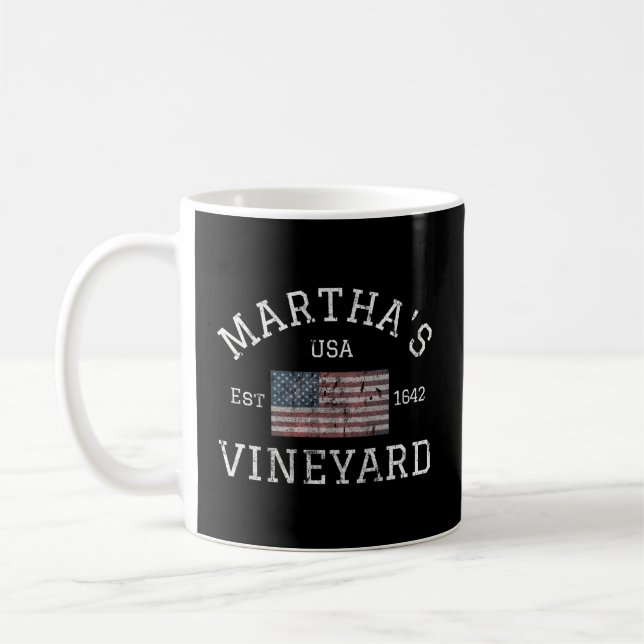Mha'S Vineyard Massachusetts American Flag Usa Coffee Mug (Left)