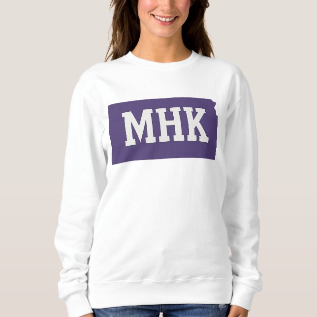 MHK Kansas | Manhattan KS State Abbreviation Sweatshirt (Front)