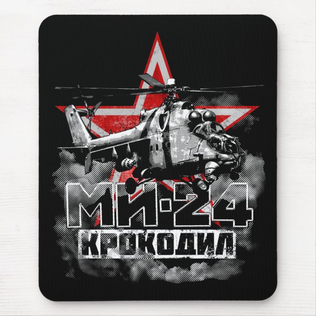 Mi-24 Soviet large helicopter Mouse Mat (Front)