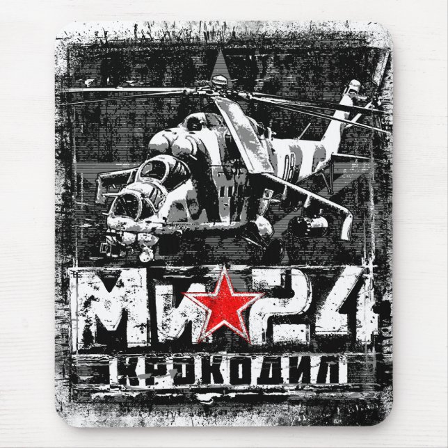 Mi-24 Soviet large helicopter Mouse Mat (Front)