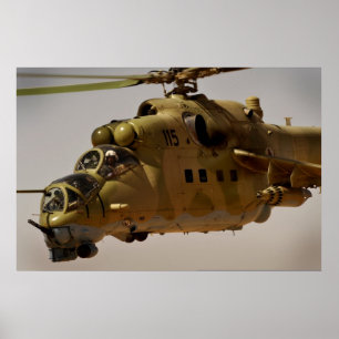 Mi-35 Hind helicopter gatling gun Poster