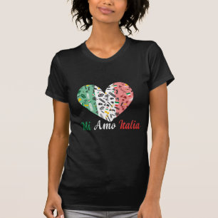 Mi Amo Italia- Heart with Italian flag T-Shirt
