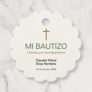 Mi Bautizo Favor Sticker Custom Baptism Favour Tags