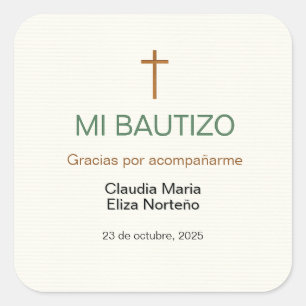 Mi Bautizo Favor Sticker Custom Baptism Label