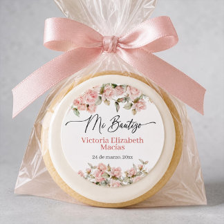 Mi Bautizo Para Niña Floral Baptism Favour Sticker