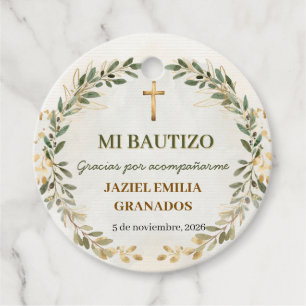 Mi Bautizo Personalised Baptism Favour Tags