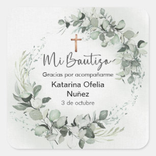 Mi Bautizo Sticker   Personalized Baptism Label