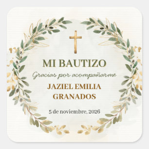 Mi Bautizo Stickers Personalised Baptism Labels