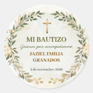 Mi Bautizo Stickers Personalized Baptism Labels