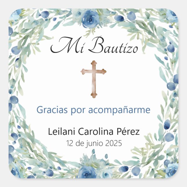 Mi Bautizo Stickers - Spanish Baptism Stickers (Front)