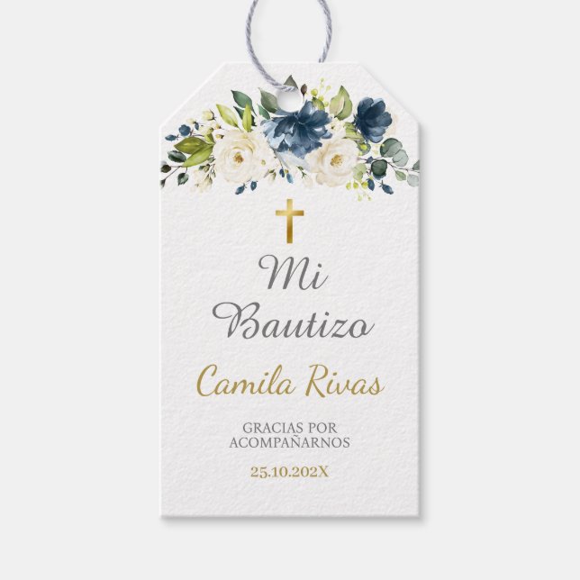 Mi Bautizo Thank you Gift Tags (Front)