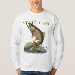 MI Brook Trout Fish Design T-Shirt