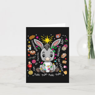 Mi Burrito Sabanero Mexican Christmas Donkey Spani Card