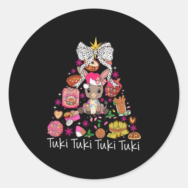 Mi Burrito Sabanero Mexican Christmas Donkey Spani Classic Round Sticker (Front)