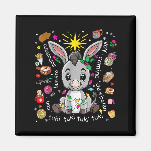 Mi Burrito Sabanero Mexican Christmas Spanish Xmas Magnet (Front)