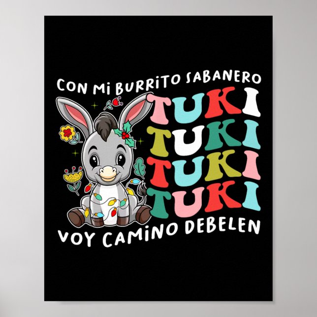 Mi Burrito Sabanero Mexican Tuki Tuki Donkey Latin Poster (Front)