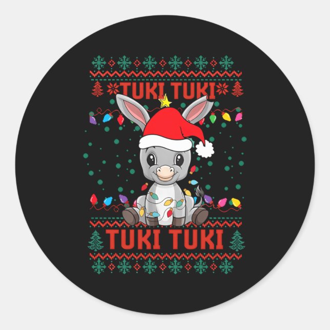 Mi Burrito Sabanero Mexican Tuki Tuki Latino Xmas  Classic Round Sticker (Front)