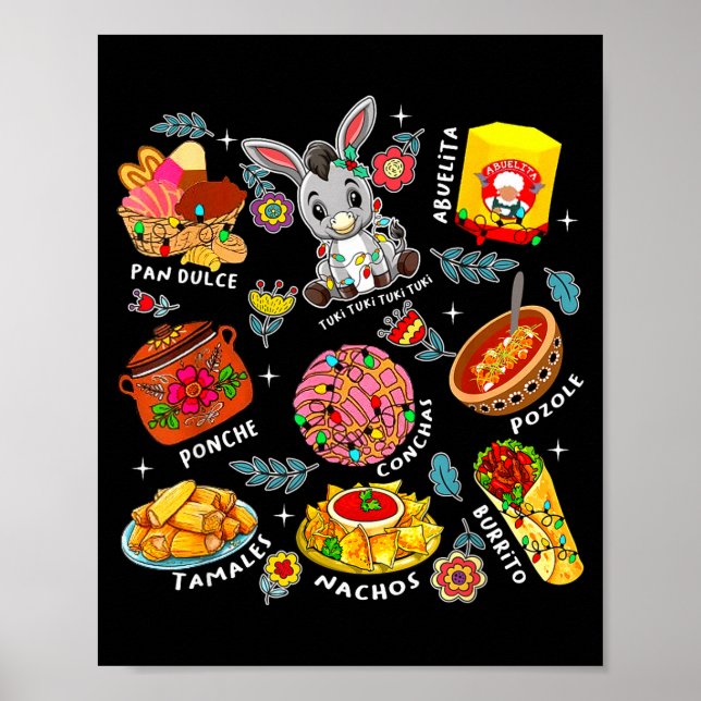 Mi Burrito Sabanero Mexican Tuki Tuki Latino Xmas  Poster (Front)