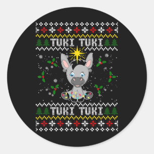 Mi Burrito Sabanero Mexico Tuki Donkey Xmas Ugly S Classic Round Sticker