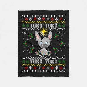Mi Burrito Sabanero Mexico Tuki Donkey Xmas Ugly S Fleece Blanket