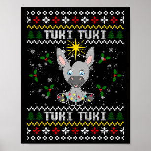 Mi Burrito Sabanero Mexico Tuki Donkey Xmas Ugly S Poster
