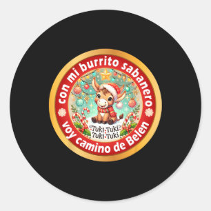 Mi Burrito Sabynero Mexican Christmas Donkey Spani Classic Round Sticker